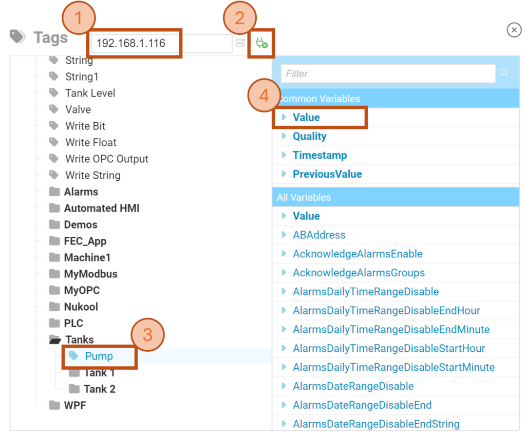 Open UIEngine select remote tag