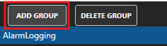 Add alarm logging group button