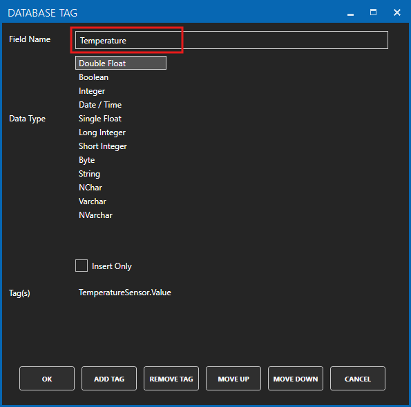 Database tag
