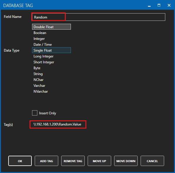 Database tag