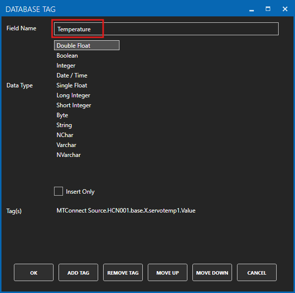 Database tag