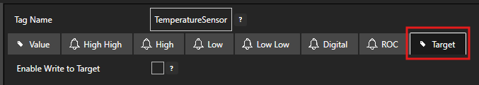 Select Target tab