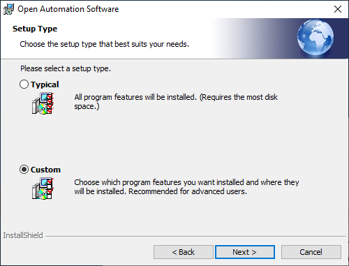 Windows OAS installation Custom