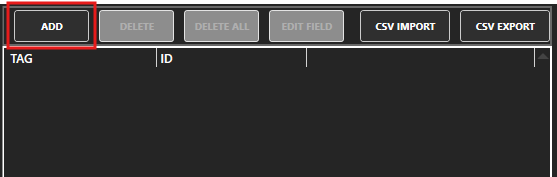Publish selected tags ADD button
