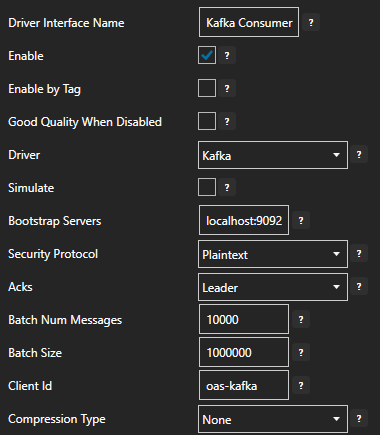 Kafka connection configuration