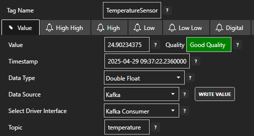 Kafka tag configuration