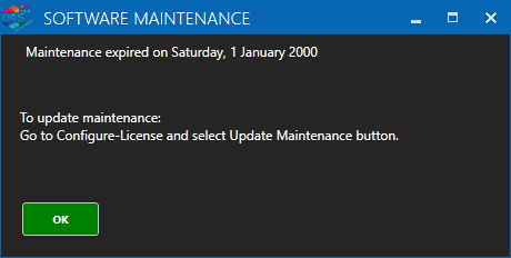 Container license maintenance expired
