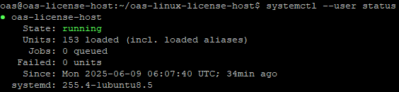 OAS License Host service status