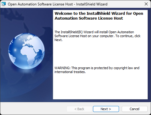 License Host installation welcome