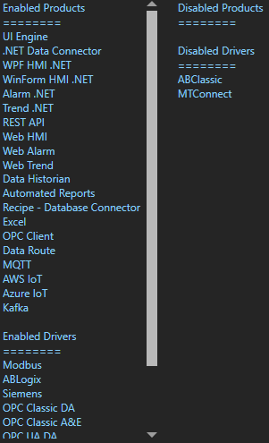 License products and driver list