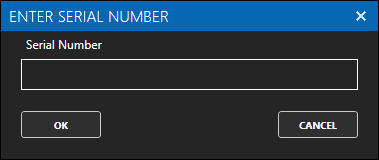 Enter serial number dialog