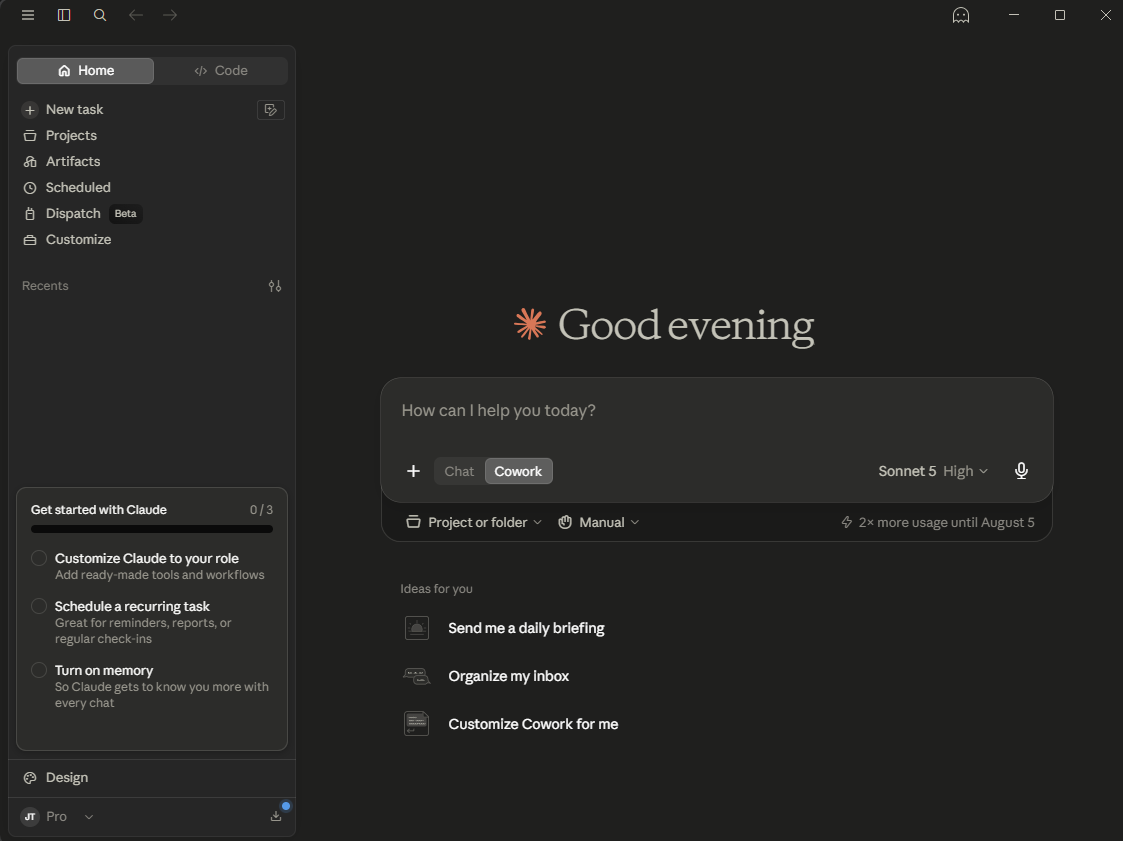 Claude Desktop interface