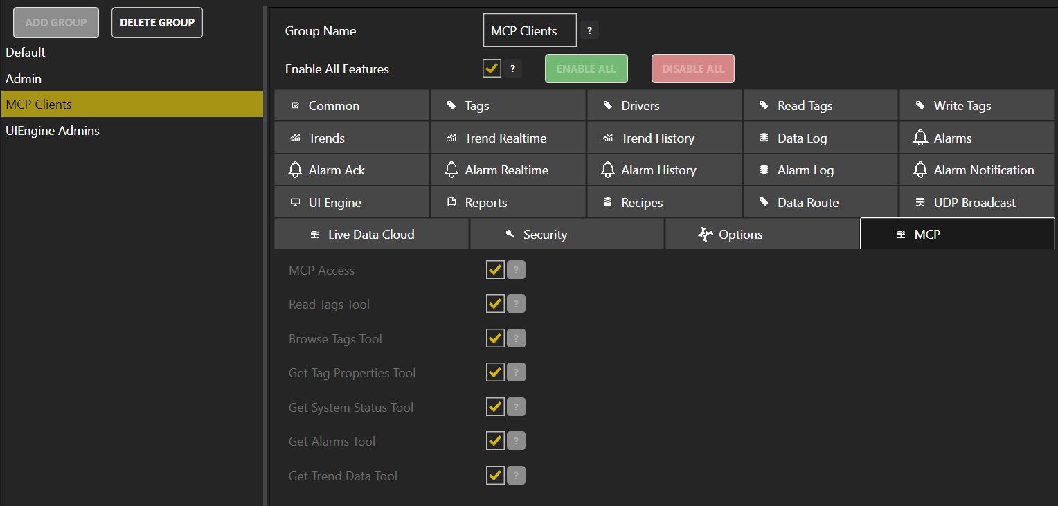 Configure MCP Security Group