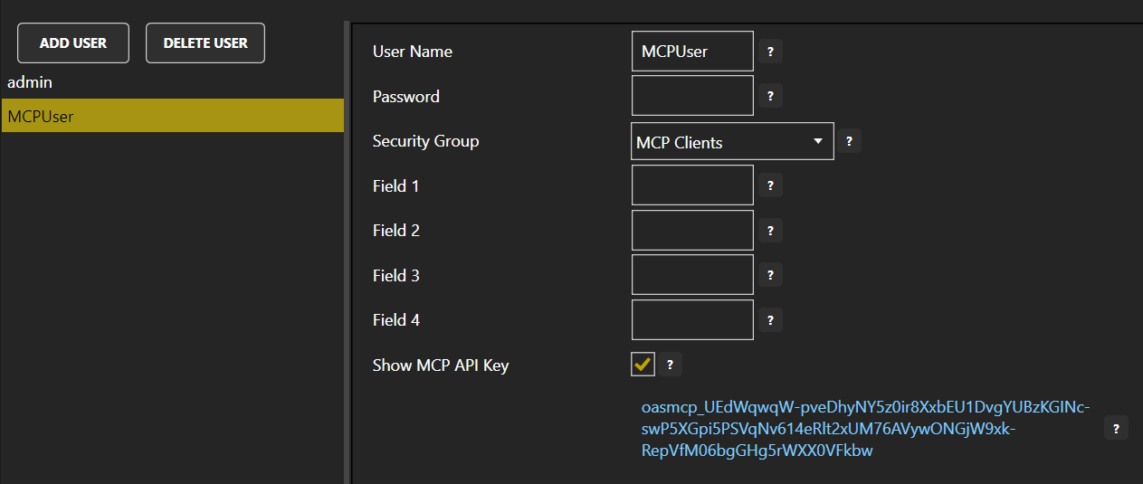 Configure MCP User