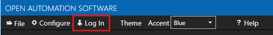 Log In Menu