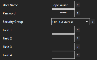 Set username and security group