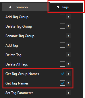 Allow get tag groups and tag names
