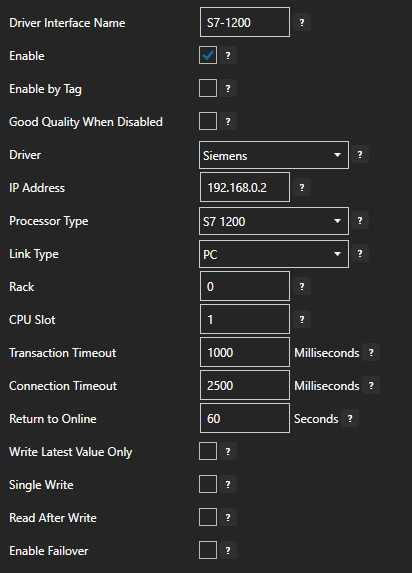 Siemens connector configuration