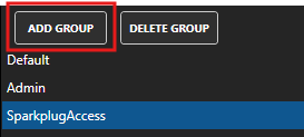 Add security group button