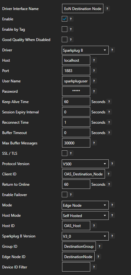 EoN node configuration