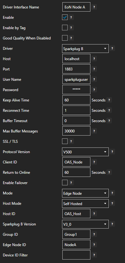 EoN node configuration