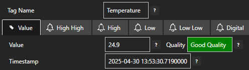 Confirm temperature metric value change