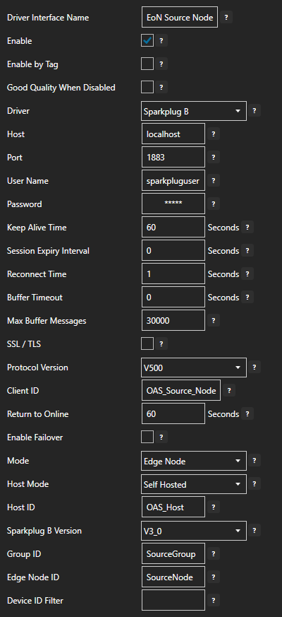 EoN node configuration