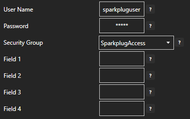 Set username and security group