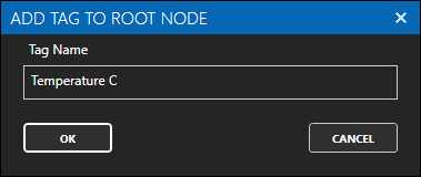 Add tag to root node dialog
