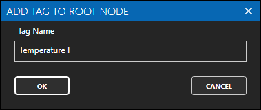 Add tag to root node dialog