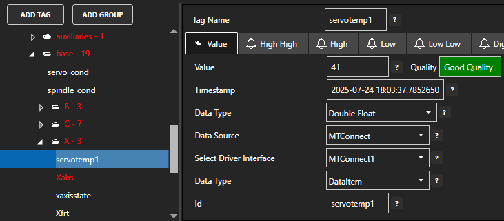 Select temperature sensor Tag