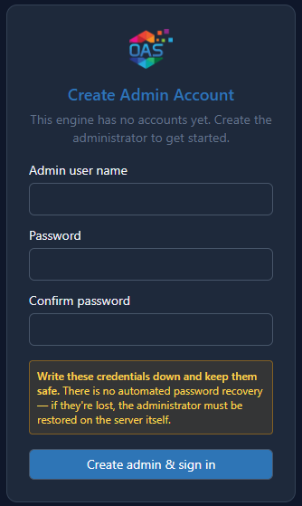 Create Admin Account