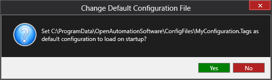 Change Default Configuration Files dialog