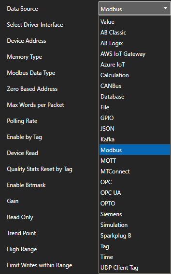 Modbus Data Source