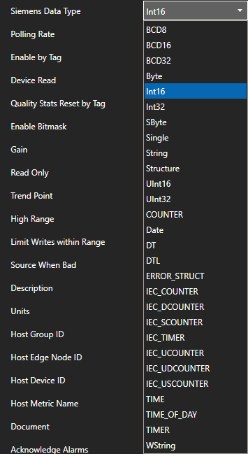 Siemens Data Type