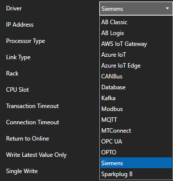 Siemens Driver Type