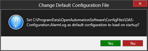 Set Alarm Logging Default File