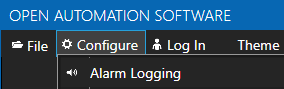 Configure Alarm Logging