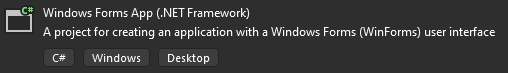 Visual Studio Windows Forms App