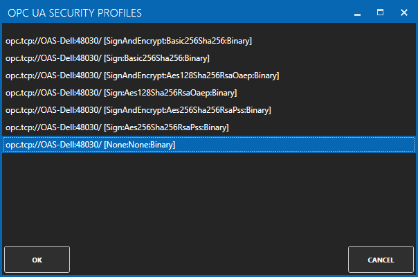 OPC UA Security Profiles