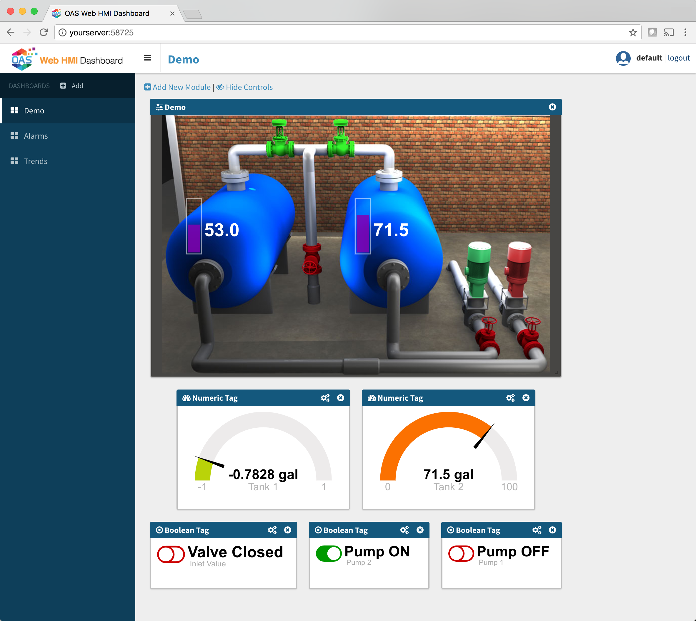 jeg er syg Uenighed Blive kold Web HMI Dashboard | Open Automation Software