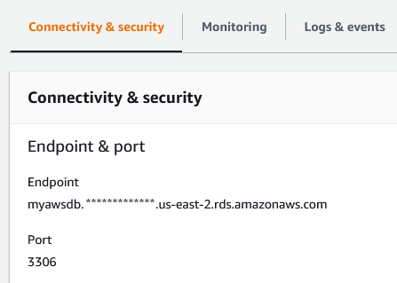 AWS DB Endpoint