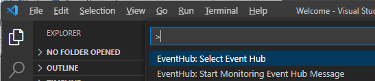 Visual Studio Code Azure Event Hubs Monitor