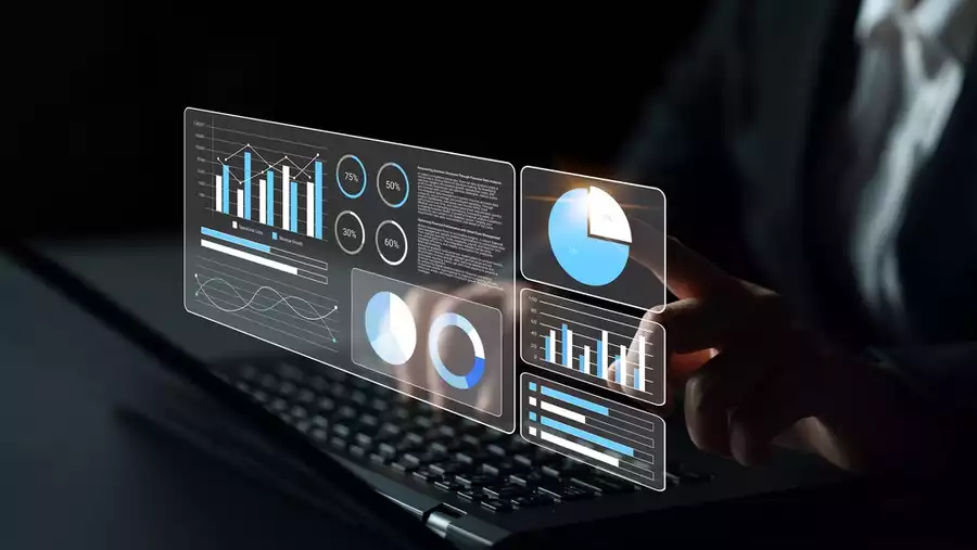 digital interface with data visualizations