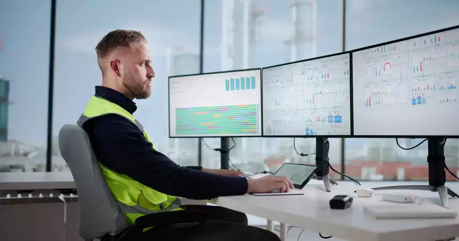 A man analyzing oild and data pipeline