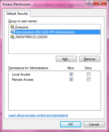 DCOM Security Configuration 515