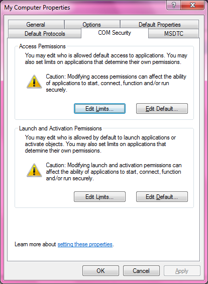 DCOM Security Configuration 517