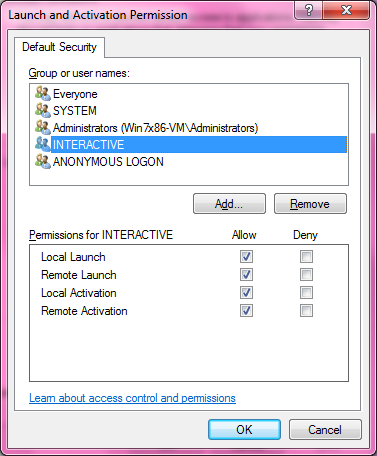 DCOM Security Configuration 526