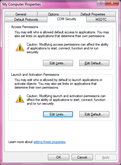 DCOM Security Configuration 528