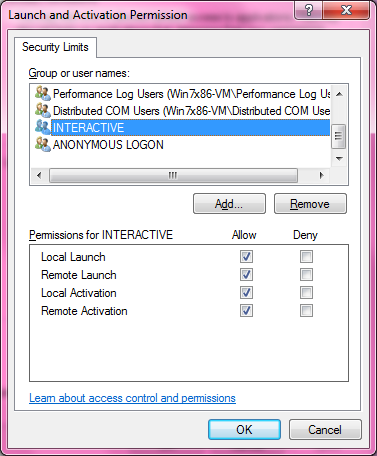 DCOM Security Configuration 532